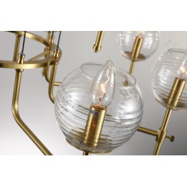 Fine Brass 12 (8+4) Light Two Tiers Chandelier