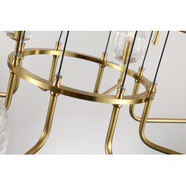 Fine Brass 12 (8+4) Light Two Tiers Chandelier