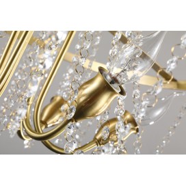 Fine Brass 6 Light Crystal Chandelier