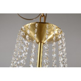 Fine Brass 6 Light Crystal Chandelier