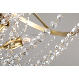 Fine Brass 6 Light Crystal Chandelier