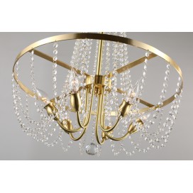 Fine Brass 6 Light Crystal Chandelier