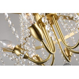 Fine Brass 6 Light Crystal Chandelier