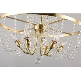 Fine Brass 6 Light Crystal Chandelier