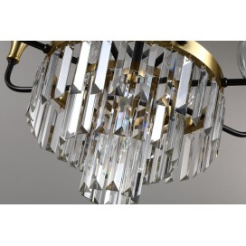 Fine Brass 9 (8+1) Light Crystal Chandelier