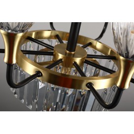 Fine Brass 9 (8+1) Light Crystal Chandelier