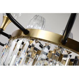 Fine Brass 11 (10+1) Light Crystal Chandelier