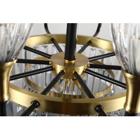 Fine Brass 11 (10+1) Light Crystal Chandelier