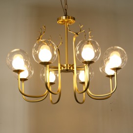 Fine Brass 8 Light Chandelier