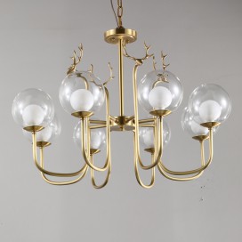 Fine Brass 8 Light Chandelier