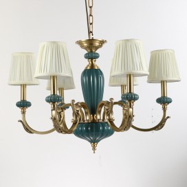 Fine Brass 6 Light Chandelier