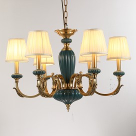 Fine Brass 6 Light Chandelier