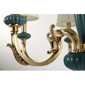 Fine Brass 6 Light Chandelier