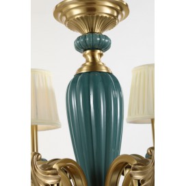 Fine Brass 6 Light Chandelier