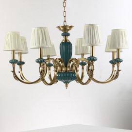 Fine Brass 8 Light Chandelier