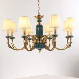 Fine Brass 8 Light Chandelier