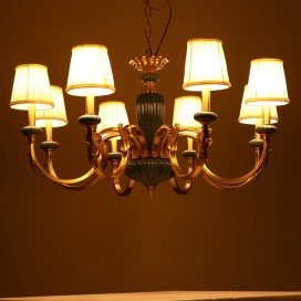 Fine Brass 8 Light Chandelier