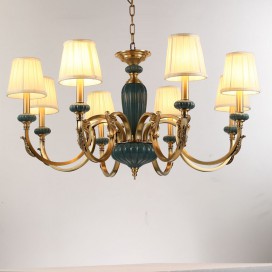 Fine Brass 8 Light Chandelier