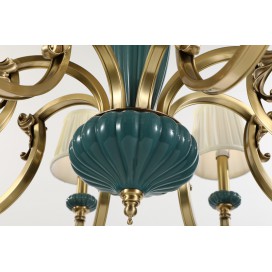 Fine Brass 8 Light Chandelier