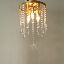 Fine Brass 3 Light Crystal Chandelier