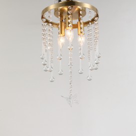 Fine Brass 3 Light Crystal Chandelier