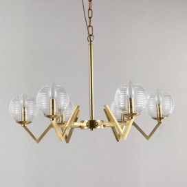 Fine Brass 6 Light Chandelier