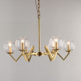 Fine Brass 6 Light Chandelier