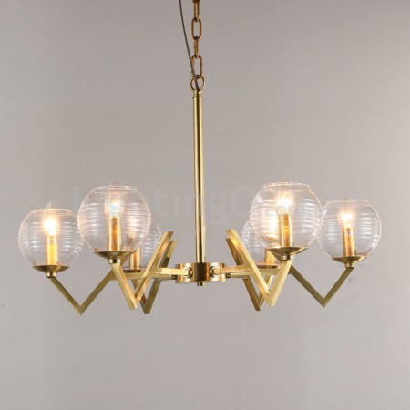 Fine Brass 6 Light Chandelier