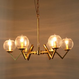 Fine Brass 6 Light Chandelier