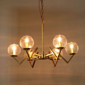 Fine Brass 6 Light Chandelier