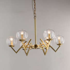 Fine Brass 6 Light Chandelier