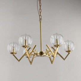 Fine Brass 6 Light Chandelier