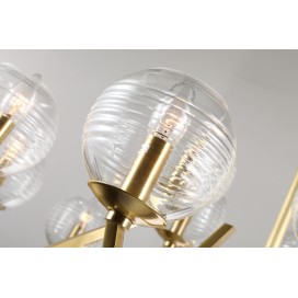 Fine Brass 15 Light Chandelier with Glass Shades