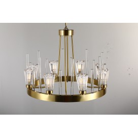 Fine Brass 8 Light Crystal Chandelier