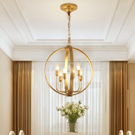 Fine Brass 6 Light Chandelier