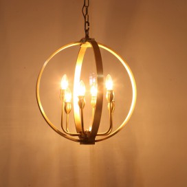 Fine Brass 6 Light Chandelier