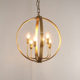 Fine Brass 6 Light Chandelier