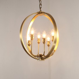 Fine Brass 6 Light Chandelier