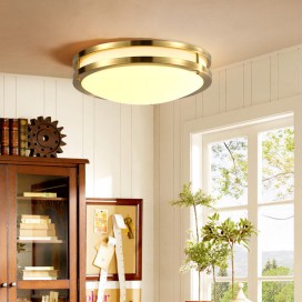 Round Fine Brass Flush Mount Ceiling Light