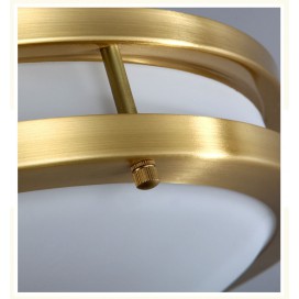 Round Fine Brass Flush Mount Ceiling Light