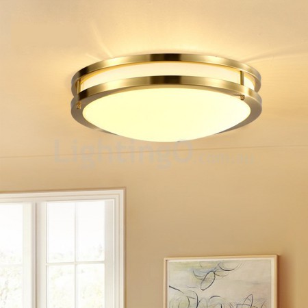 Round Fine Brass Flush Mount Ceiling Light