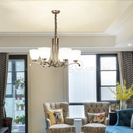 6 Light Modern/ Contemporary Chandelier with Glass Shade