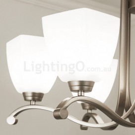6 Light Modern/ Contemporary Chandelier with Glass Shade