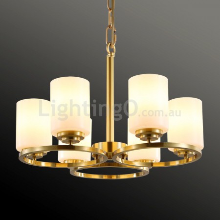 Fine Brass 6 Light Chandelier