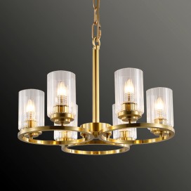 Fine Brass 6 Light Chandelier