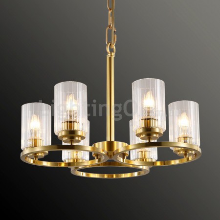 Fine Brass 6 Light Chandelier