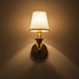 Fine Brass 1 Light Wall Sconce with Fabric Shade