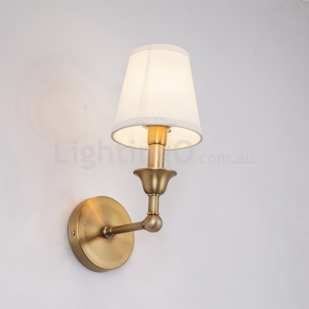 Fine Brass 1 Light Wall Sconce with Fabric Shade