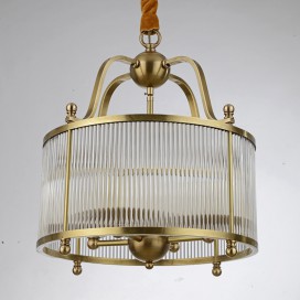 Drum Fine Brass 4 Light Chandelier