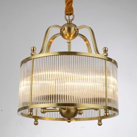 Drum Fine Brass 4 Light Chandelier